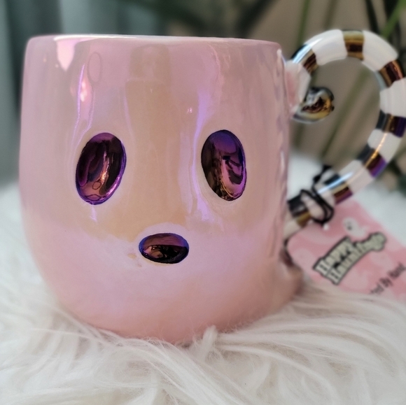 👻 NWT Happy Hauntings Irredescent Pink Ghost Halloween Mug! 👻 - Picture 5 of 6
